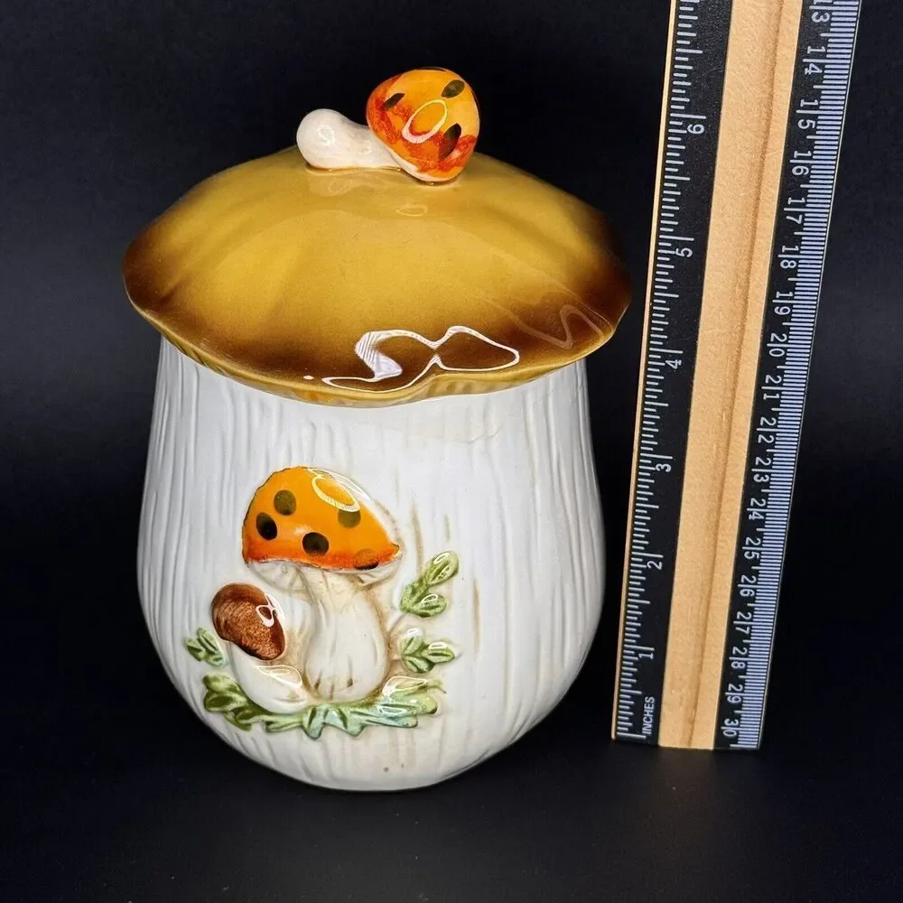 Vintage Sears Merry Mushroom Small Canister